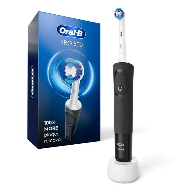 500 Electric Toothbrush with (1) Brush Head, Rechargeable, Black, Adults and Children 3+